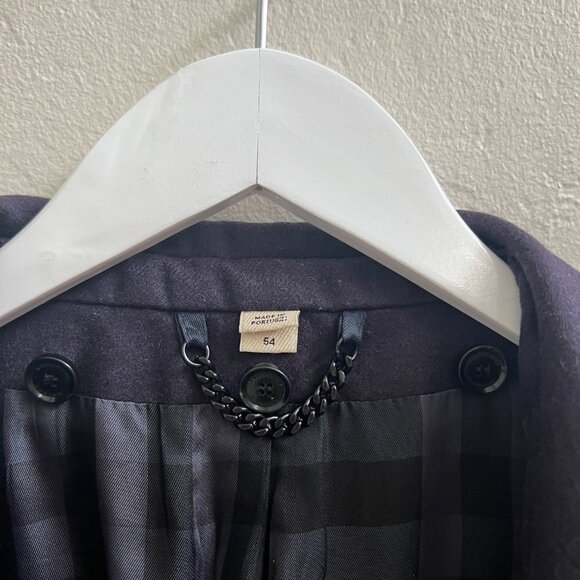 Burberry Men's Navy Blue 100% Virgin Wool Milford Jacket, sz 54 - Picture 4 of 11